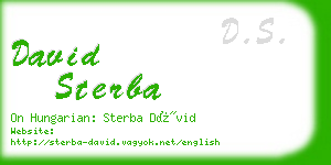 david sterba business card